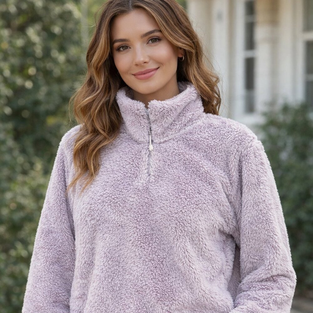 Eddie‎ Bauer Lavender Lilac Fleece Pullover